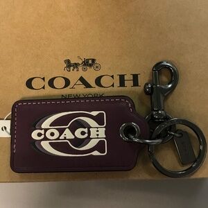 Coach Key Chain Bottle Opener Gun Metal Purple Mauve Detatchable Multifunctional